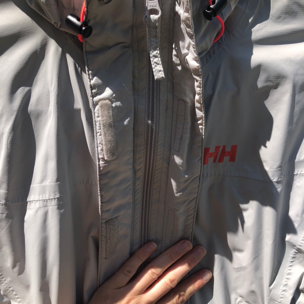 Helly Hansen Lightweight Gray Rain Jacket Size Xs - image 8